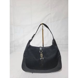 Authentic Gucci Vintage Jackie Nylon Shoulder Bag Black